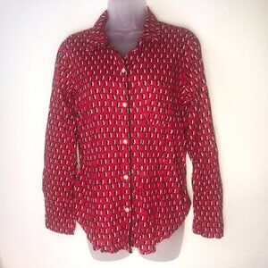 Victoria's Secret Pajama Top Red Black White Penguin S/P
